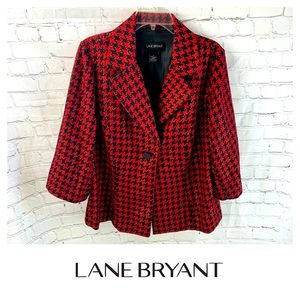 Lane Bryant Houndstooth Plaid Jacket Blazer